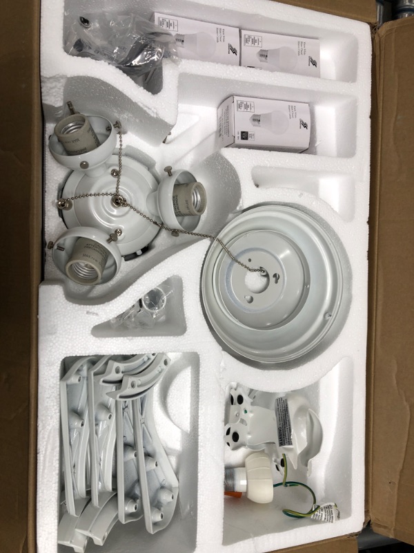 Photo 3 of *Some Opened Hardware Packages* Hunter Fan Company 53236 Hunter Builder Plus Indoor Ceiling Fan with Lights and Pull Chain Control