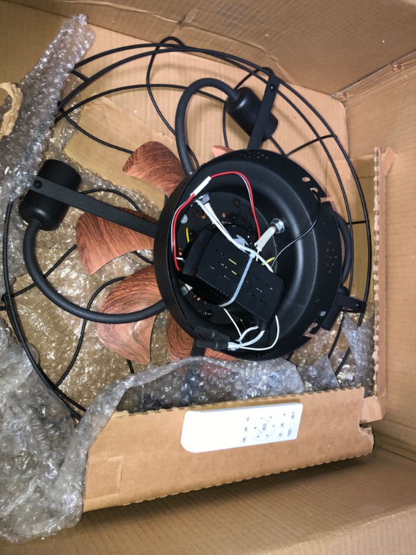 Photo 1 of GUIQU 21" Ceiling Fans with Lights Remote, Quiet Reversible Motor, Low Profile Caged, Enclosed Bladeless Flush Mount Small Industrial Ceiling Fan with Light, 6-Speed Strong Natural Wind, 1-4 Timer…