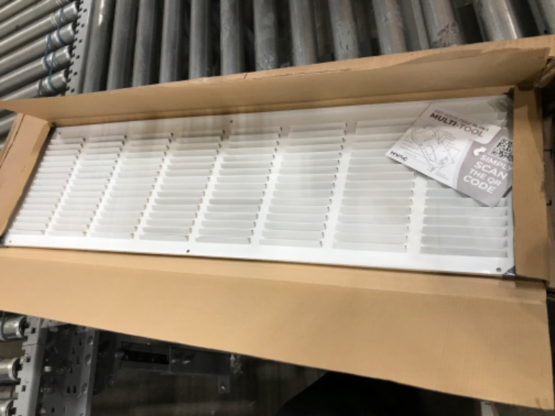 Photo 2 of 4" x 4" Return Air Grille - Sidewall and Ceiling - HVAC Vent Duct Cover Diffuser - [White] [Outer Dimensions: 5.75w X 5.75"h] 4 x 4 White