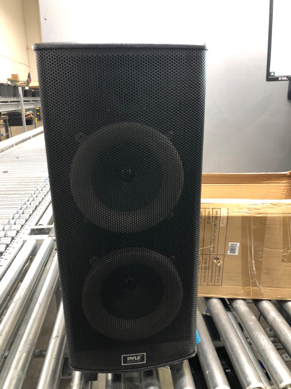 Photo 1 of Pyle Portable Bluetooth PA Speaker System - 700W Dual 8” Rechargeable Speaker, TWS, Party Light, LED Display, FM/AUX/MP3/USB/SD, Wheels, Wireless Mic, Remote Control, Tablet Holder Included PHP28DJT