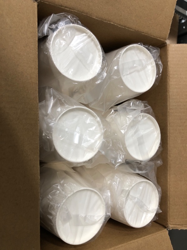 Photo 2 of [300 Pack]8 oz Paper Cups,White Disposable Coffee Cups,Hot/Cold Beverage Drinking Cups for Water, Juice White 8 oz
