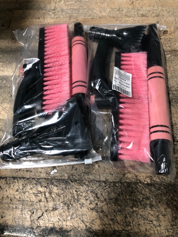 Photo 2 of ***BUNDLE*** Rest-Eazzzy Snow Brush Extendable, 2 in 1 Ice Scraper for Car Windshield with Foam Grip and Rotating Brush Head, Heavy Duty ABS (Pink) 21.7X9.4X1.5in Pink (2PCS)