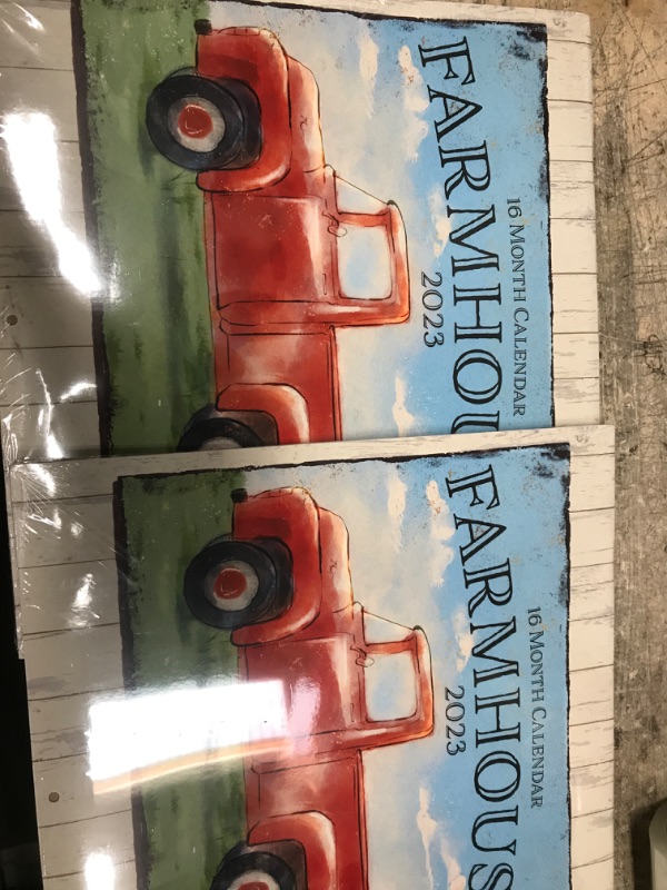 Photo 2 of  2 PACK Farmhouse 2023 Hangable Wall Calendar - 12” x 24” Open - Vintage Farmers Market Signs - Truck & Barn Photo Gift - Shabby Chic Farm Photography House Decor - Sturdy & Thick Beautiful Large Full Page 16 Months For Organizing & Planning - Includes 20