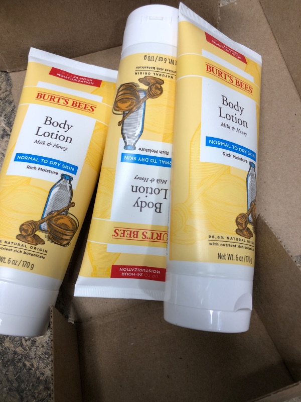 Photo 2 of  3 PACK Burt's Bees Naturally Nourishing Milk & Honey Body Lotion - 3-  6 fl oz 