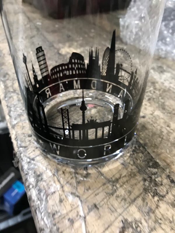 Photo 2 of Gnollko World Landmarks Crystal Bourbon Whiskey Glasses,Old Fashioned Scotch Glasses,Heavy Base for Stability, Lead-Free,Birthday Gifts for Dad Men Whiskey Lovers