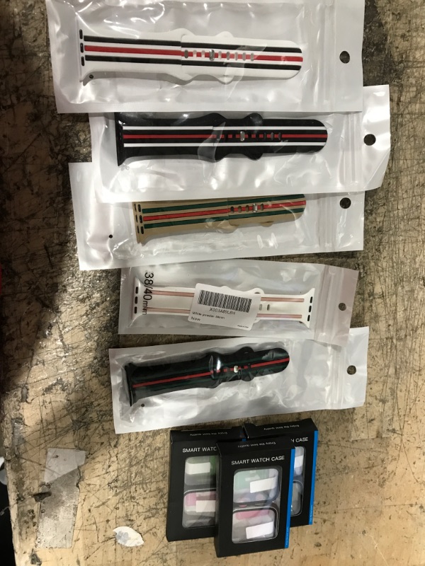 Photo 1 of bundle of iphone watch bands and smartwatch case cover 