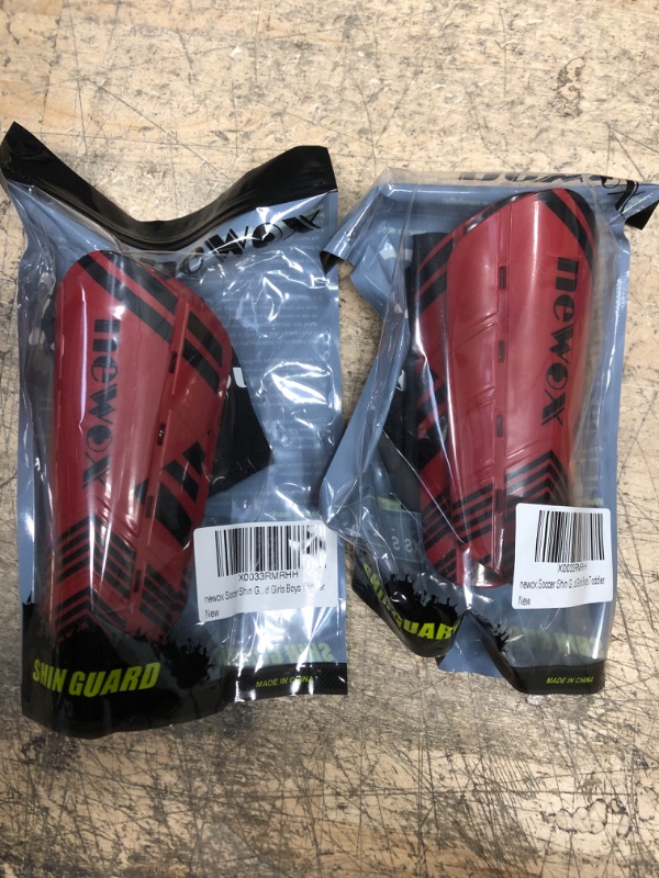 Photo 2 of (2-PACK) newox Soccer Shin Guards Youth - Protection Girls Shin Guards Soccer Youth - Soccer Sleevers Shin Pads - Soccer Shin Guards for Kids 3-16 Years Old Girls Boys Toddler Pink Red Small