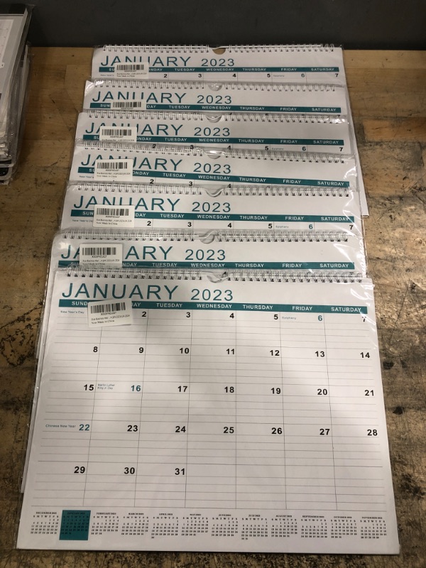 Photo 2 of pack of 7 Blue Business Wall Calendar from JAN 2023-JUN 2024