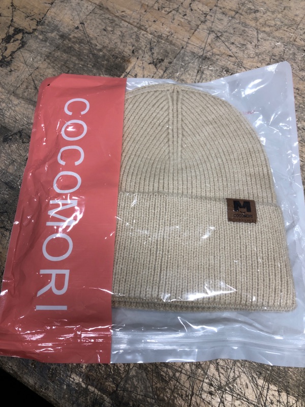 Photo 2 of Cocomori Slouchy Beanie Hats for Women Winter Knitted Caps Soft Warm Ski Hat Unisex Beige