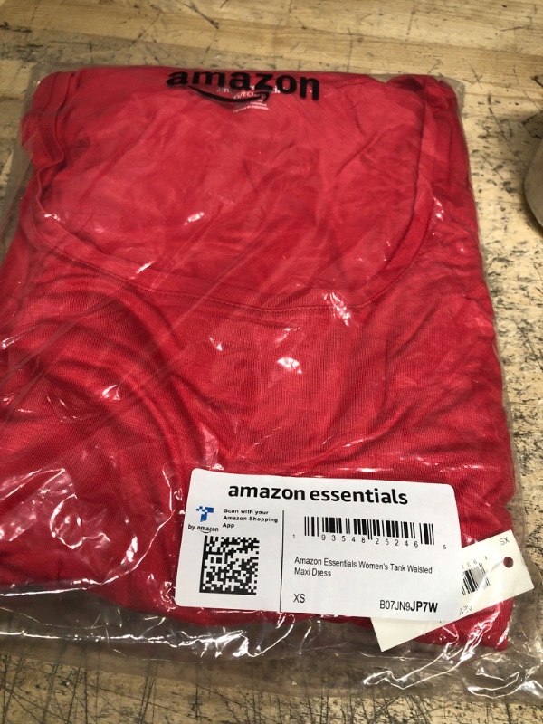 Photo 2 of Amazon Essentials Women's Tank Waisted Maxi Dress (Available in Plus Size) Rayon Blend Red X-Small