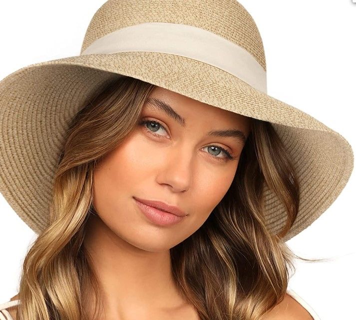 Photo 1 of FURTALK Sun Hats for Women Wide Brim Straw Hat Beach Hat 