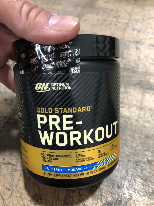 Photo 2 of best by 03/2024***Optimum Nutrition Gold Standard Pre-Workout, Vitamin D for Immune Support, with Creatine, Beta-Alanine, and Caffeine for Energy, Keto Friendly, Blueberry Lemonade, 30 Servings (Packaging May Vary)