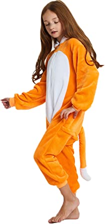 Photo 1 of Kids Fox Onesie Fleece Pajamas Christmas Halloween Animal Cosplay Sleepwear Costume 4-6 Y
