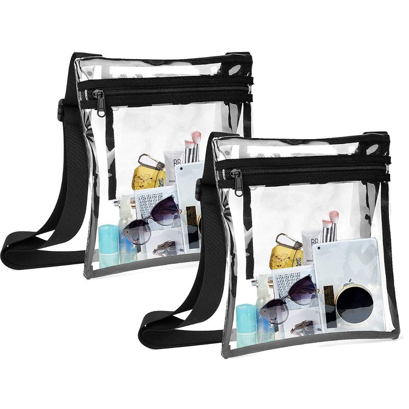 Photo 1 of Jucoan 2 Pack Clear Crossbody Messenger Shoulder Bag, Stadium Approved Clear Concert Purse with Inner Pocket, Adjustable Strap for Work, School, Sports Game
