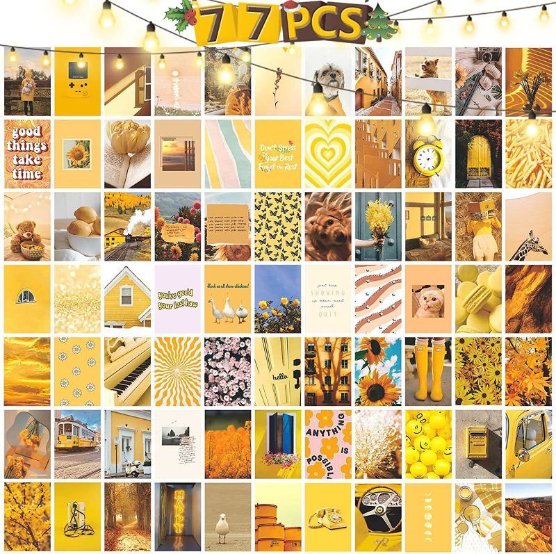 Photo 2 of 77 Pcs Wall Collage Kit Posters Aesthetic Pictures Room Decor for Teen Girls, Vintage Posters Cute Room Decor Aesthetic Vintage Room Decor Aesthetic Room Decor, Dorm Decor for Christmas Gifts