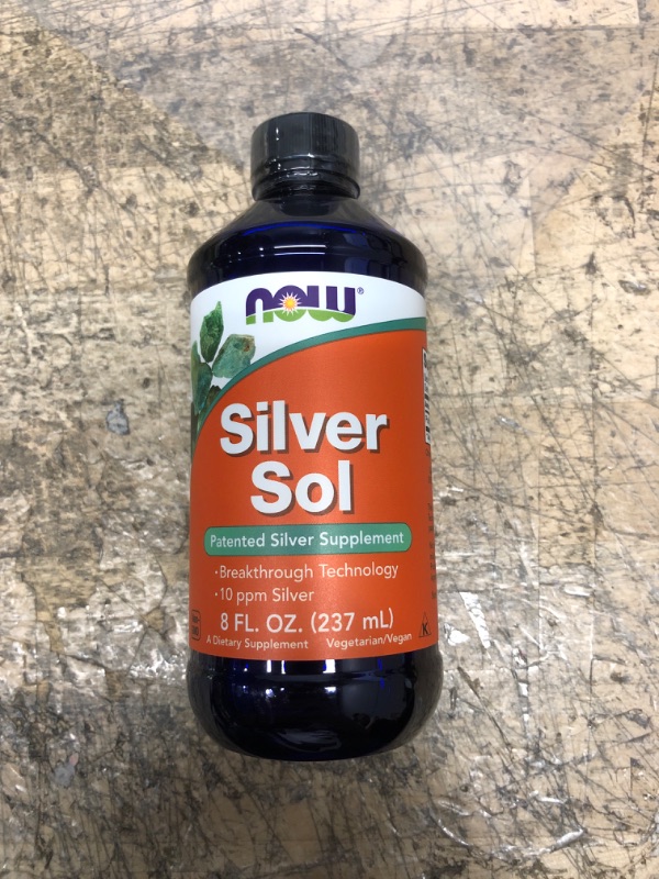 Photo 2 of ***EXP 06/2023*** NOW Supplements, Silver Sol 10 PPM with Elemental Silver and Deionized Water, Liquid, 8-Ounce 8 Ounce