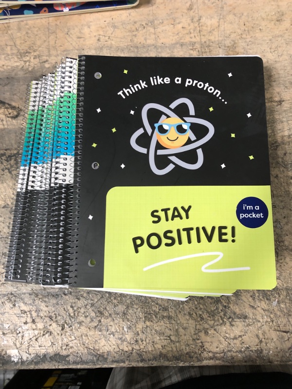 Photo 2 of 7 pack of Wide Ruled 1 Subject Spiral Notebook 80 Pages Positive Encouragement Pocketful - U-Style