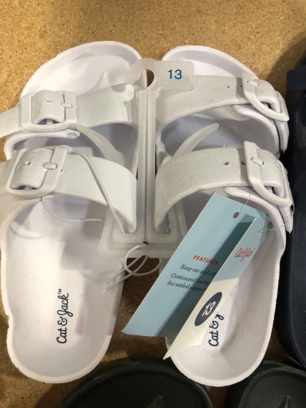 Photo 1 of Bundle of Assorted Cat & Jack Youth Kids Sandals 4 Pairs 2 size 6, 1 size 4, 1 size 13.