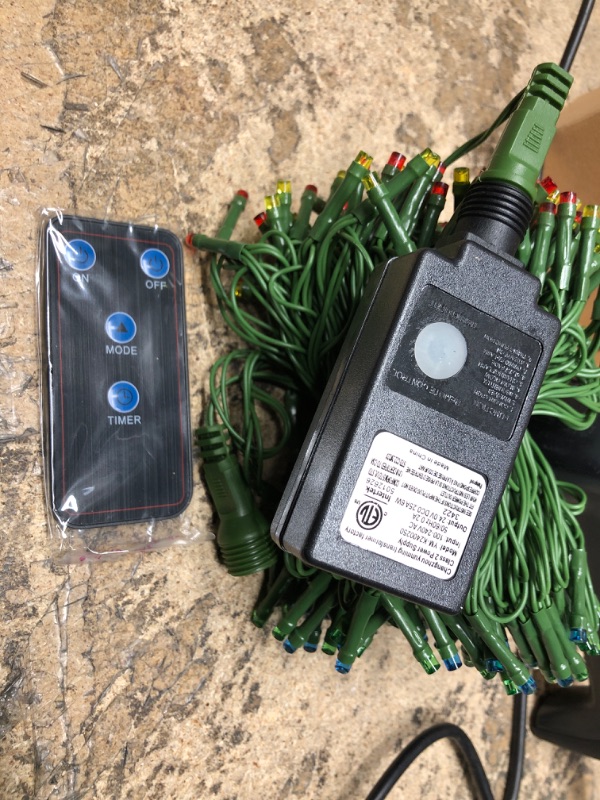 Photo 3 of ***tested/ turns on*** Linkable LED Christmas Lights 72ft 200Led Color Changing Tree Light,8 Mode Multi Color String light,DC24V Safe Adapter Decorative Light with Timer & Remote,Fairy Light for Halloween Wedding Xmas Party Connectable+Timer+Remote+Plugin