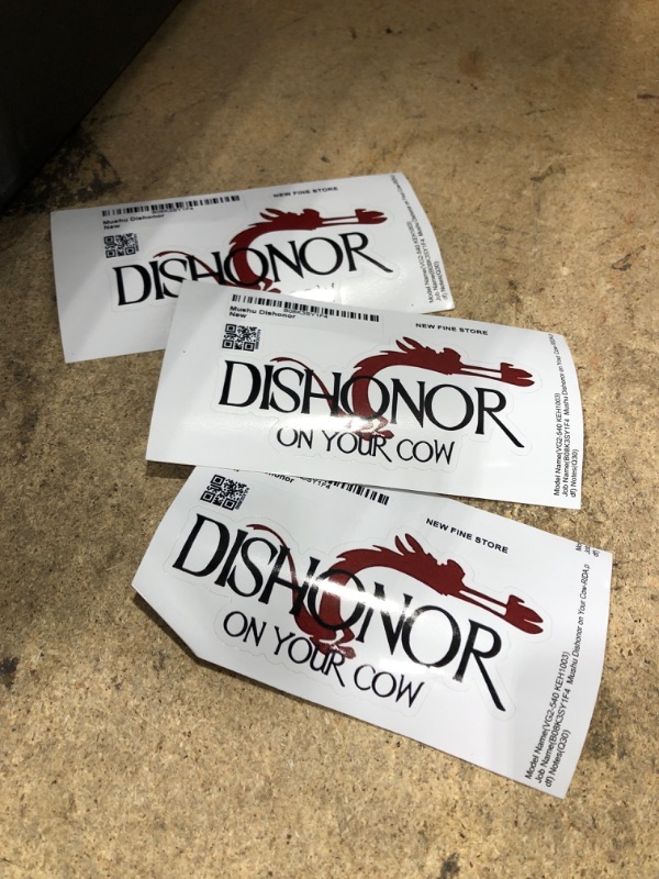 Photo 2 of Mushu Dishonor on Your Cow - Sticker Graphic - Auto, Wall, Laptop, Cell, Truck Sticker for Windows, Cars, Trucks
3 SET