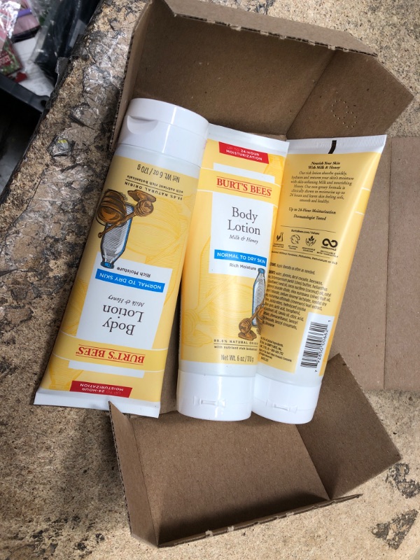 Photo 2 of Burt's Bees Naturally Nourishing Milk & Honey Body Lotion - 6 fl oz----3PK