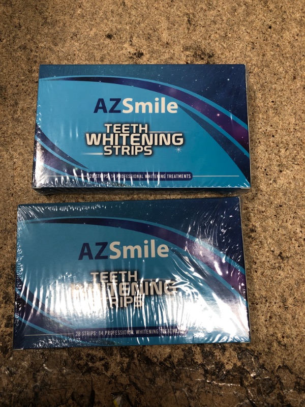 Photo 2 of AZ Smile Teeth Whitening Strips,28 Non-Sensitive White Strips, Peroxide Free Whitening Strips Teeth Whitener for Tooth Whitening,Helps Remove Smoking Coffee Soda Wine Stain,28 Tooth Whitener Strips EXP 03/24/2024