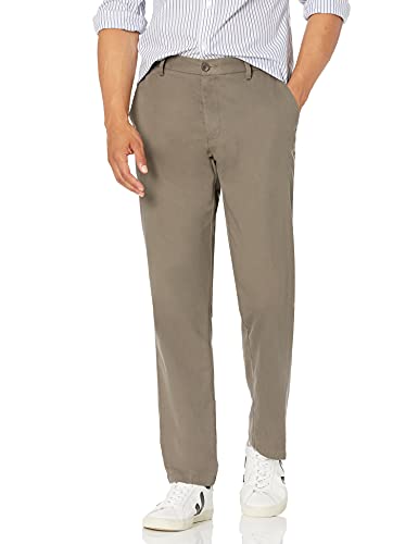 Photo 1 of Amazon Essentials Men's Straight-Fit Wrinkle-Resistant Flat-Front Chino Pant, Taupe, 30W X 32L
