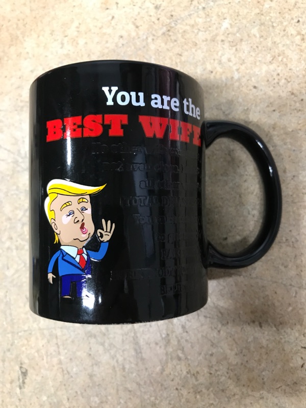 Photo 2 of 2-Pack 12oz Color-Changing Funny Coffee Mug - Top Trump Merchandise - Best Birthday Gifts for Women Who Have Everything, Unique Wedding Gift Ideas for Wife, Cool Bride & Anniversary Presents for Her Wife (12oz) Ceramic