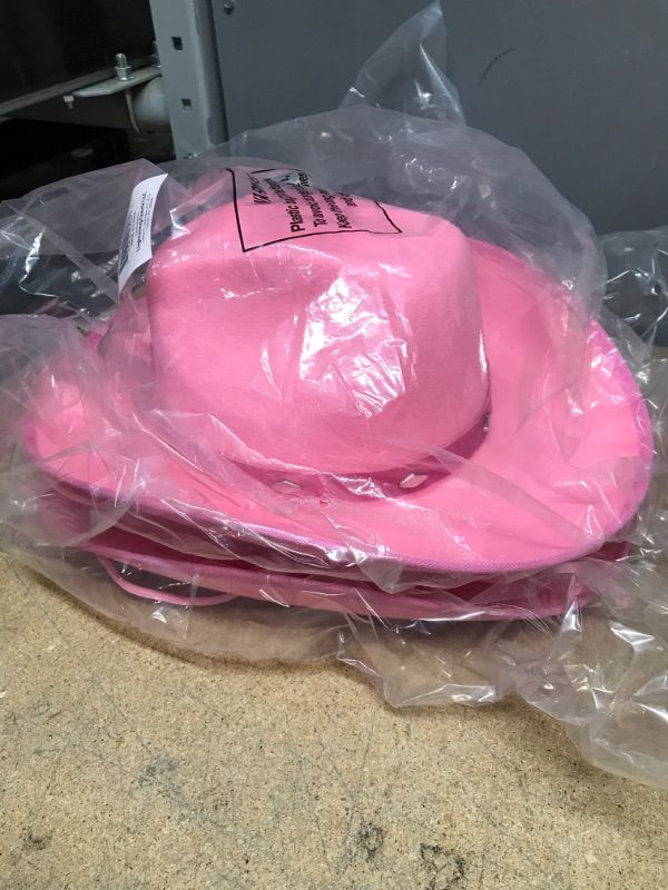Photo 1 of 2-Pack Kangaroo Cowboy Hat with Pull-on Closure, Cowboy Hat for Men and Women, Felt Cowboy Hat, Cowboy Hats for Adults, Cowgirl Hat Pink