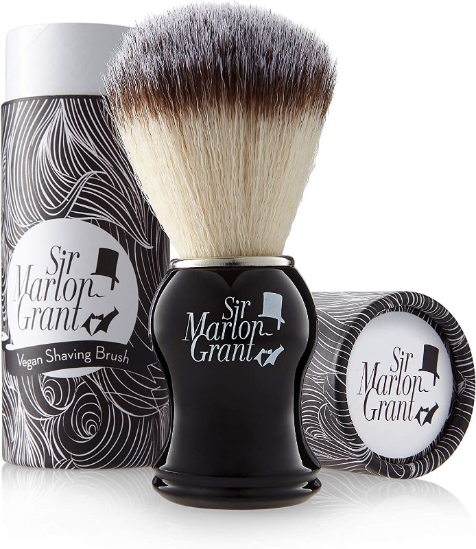 Photo 1 of 2 SETS - Vegan Shaving Brush: Vegan Shave Brush with Badger Hair Imitation – Wet Brush – Vegan Shaving Brushes for Men, Shaving Brush Vegan – Sir Marlon Grant