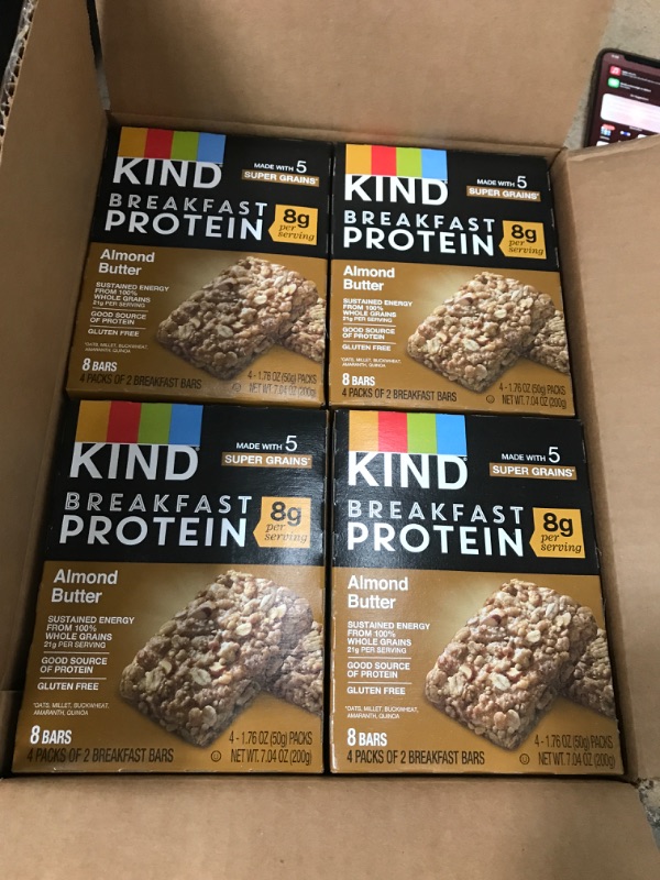 Photo 2 of ***EXPIRED*** KIND Breakfast Protein Bars, Almond Butter, Healthy Snacks, Gluten Free, 8g Protein, 32 Count