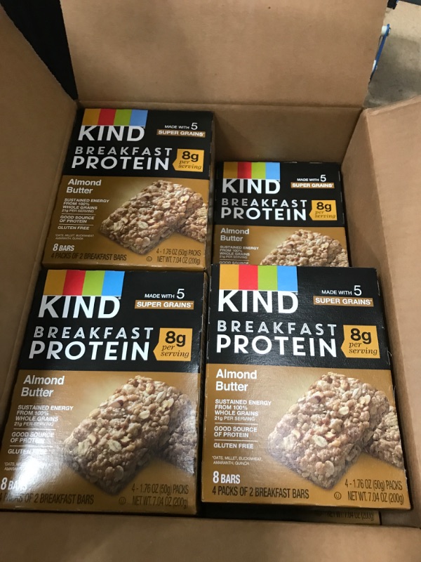 Photo 3 of ***EXPIRED*** KIND Breakfast Protein Bars, Almond Butter, Healthy Snacks, Gluten Free, 8g Protein, 32 Count