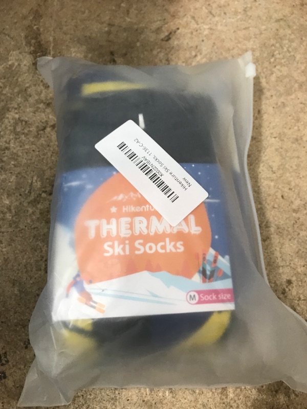 Photo 2 of Hikenture Ski Socks, Winter Thermal Socks, Extra Thick Warm Snowboard Socks, Insulated Snow Socks for Men&Women (2-Pack) Medium Blue&yellow