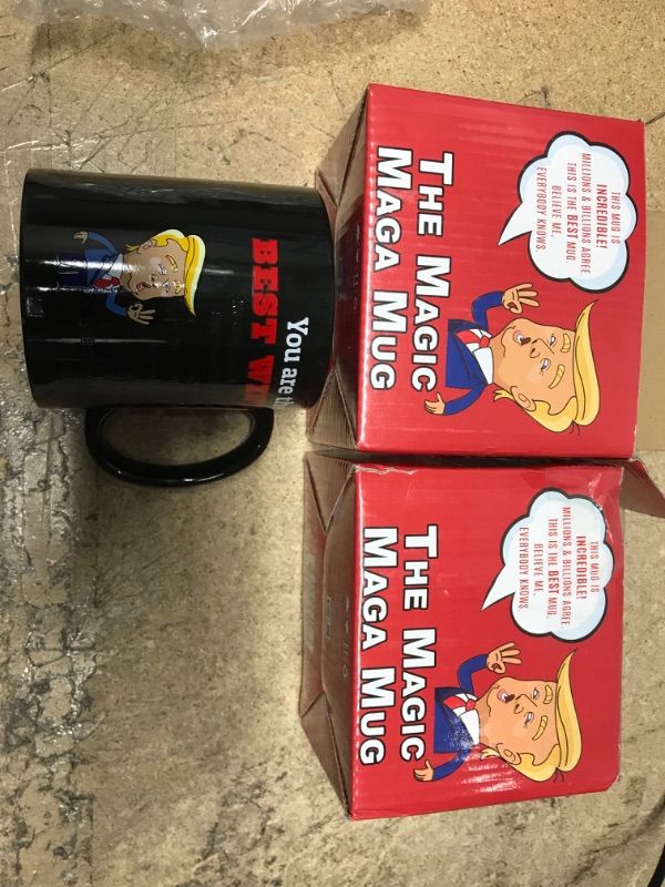Photo 1 of 12oz Color-Changing Funny Coffee Mug - Top Trump Merchandise - Best Birthday Gifts for Women Who Have Everything, Unique Wedding Gift Ideas for Wife, Cool Bride & Anniversary Presents for Her Wife (12oz) Ceramic--2 ITEMS 