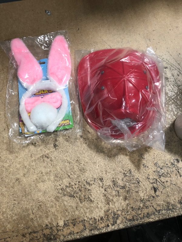 Photo 1 of Easter Bunny Ears And Red Fire Fighter Hat 