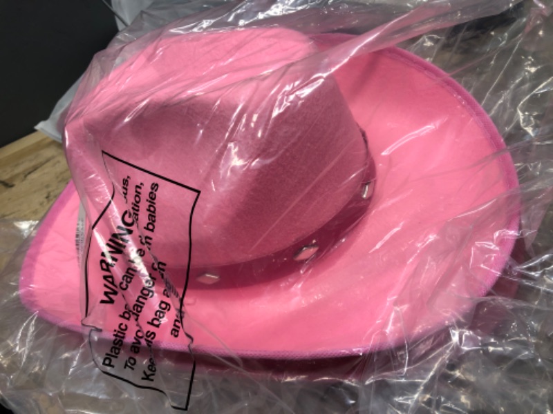 Photo 2 of (pack of 2) Kangaroo Cowboy Hat with Pull-on Closure, Cowboy Hat for Men and Women, Felt Cowboy Hat, Cowboy Hats for Adults, Cowgirl Hat Pink