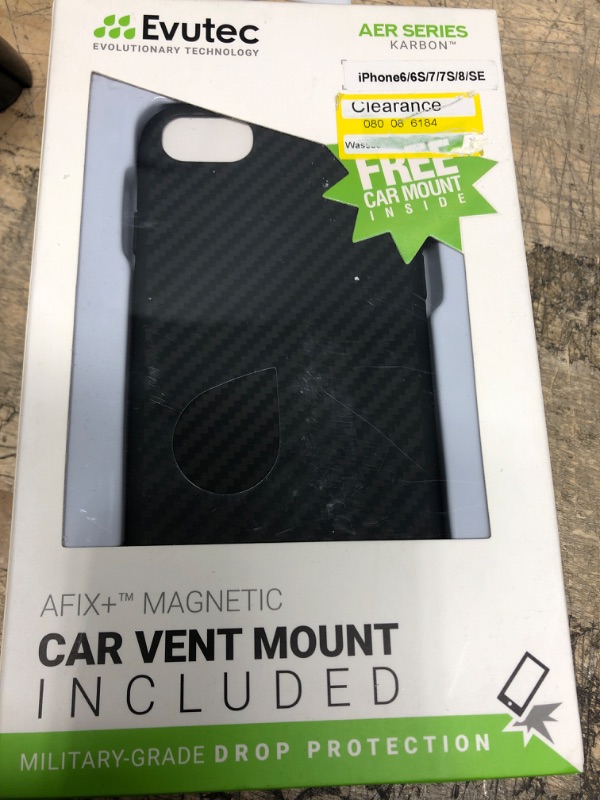 Photo 2 of Evutec Apple iPhone SE (3rd/2nd generation)/8/7 Karbon Case + Car Vent Mount - Black