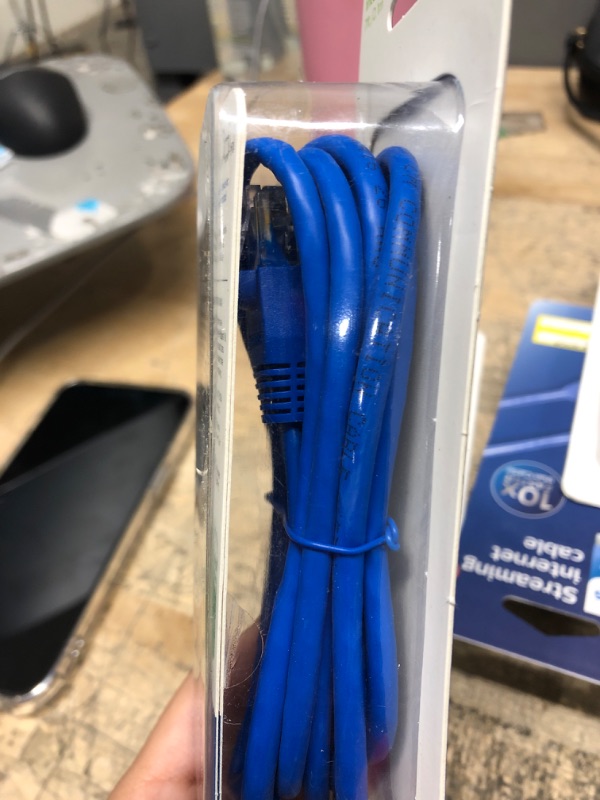 Photo 2 of (pack of 2) Philips 7 Cat6 Ethernet Cable - Blue