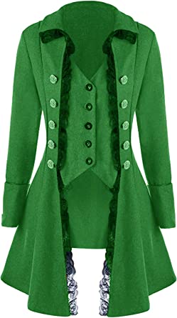 Photo 1 of *NOT exact stock photo, use for reference*
ZLY Medieval Gothic Steampunk Corset Tailcoat Halloween Costumes for Women, Victorian Renaissance Pirate Vampire Jackets Coat (XXL)
