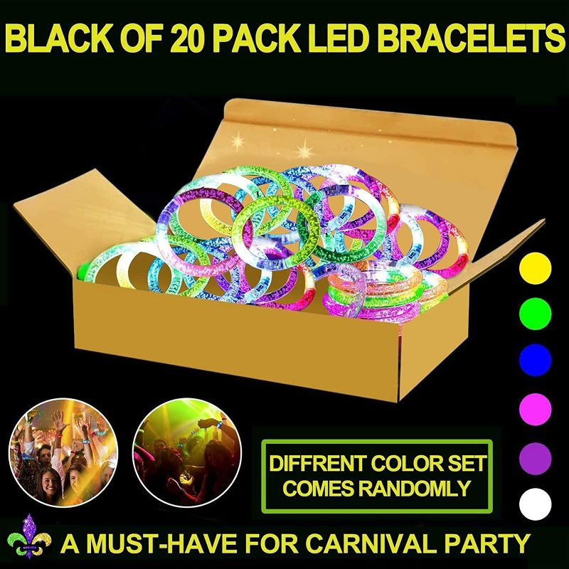 Photo 1 of 20 Pack Glow Sticks Bracelets Patriotic Party Supplies Favors Glow in The Dark, LED Bracelet Light Up Toys Neon Party Favors Carnival Birthday Wedding Carnival July 4th Memorial Day Party Games Gifts