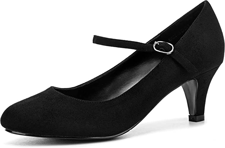 Photo 1 of CAMSSOO Women's Mary Jane Kitten Heel Pumps Round Closed Toe Mid Low Heels Office Work Shoes
SIZE 7.5