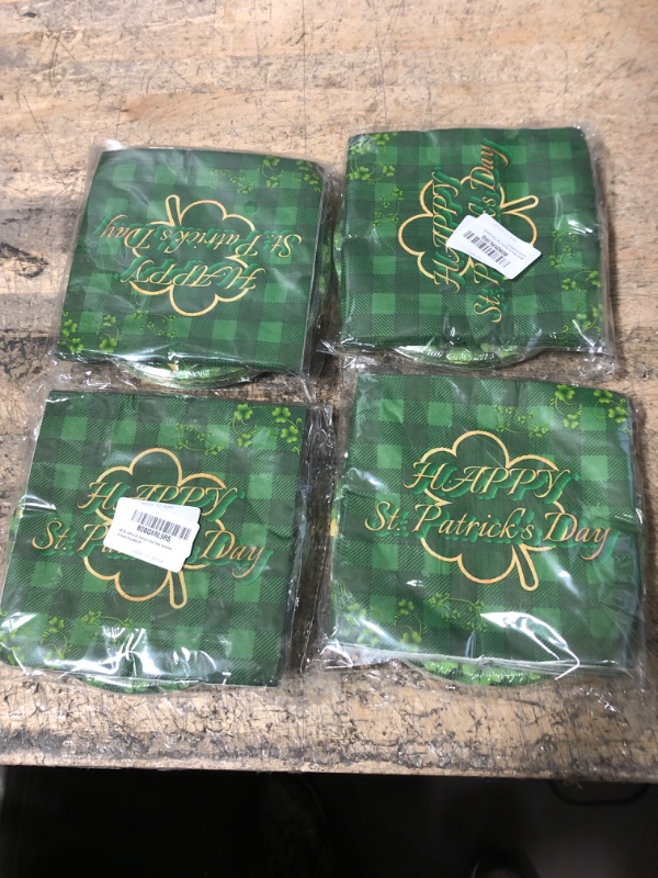 Photo 2 of 4 PACK OF EXTICK 40Pcs St. Patrick's day Party Supplies include 20 plates 20 napkins for the Saint patrick's birthday party decoration GREEN3