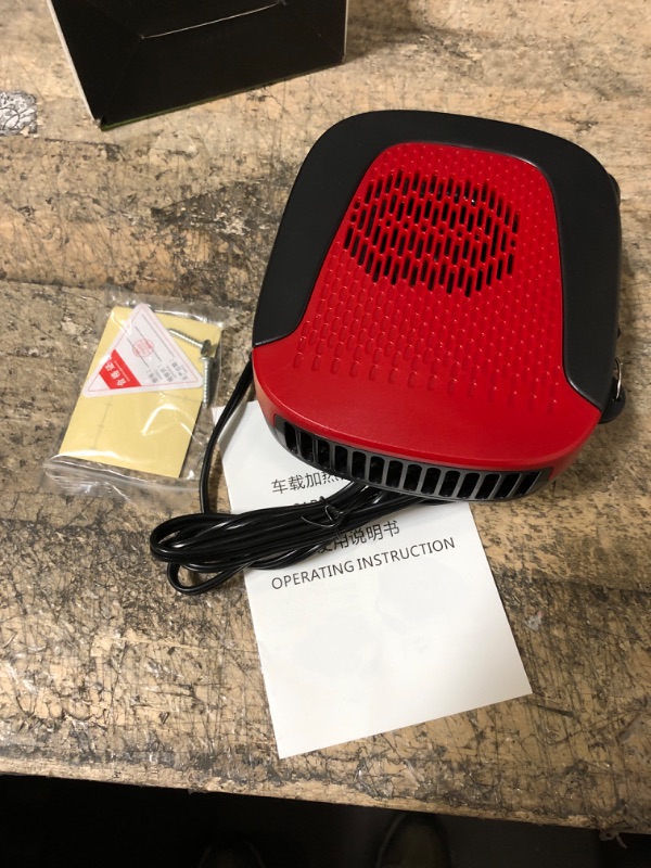 Photo 2 of ?2023 New? Car Heater Fan,12V Portable Automobile Heater Fast Heating Windshield Defogger and Defroster 2 in 1 Heating & Cooling Function with Cigarette Lighter Plug 360° Rotary Base Red