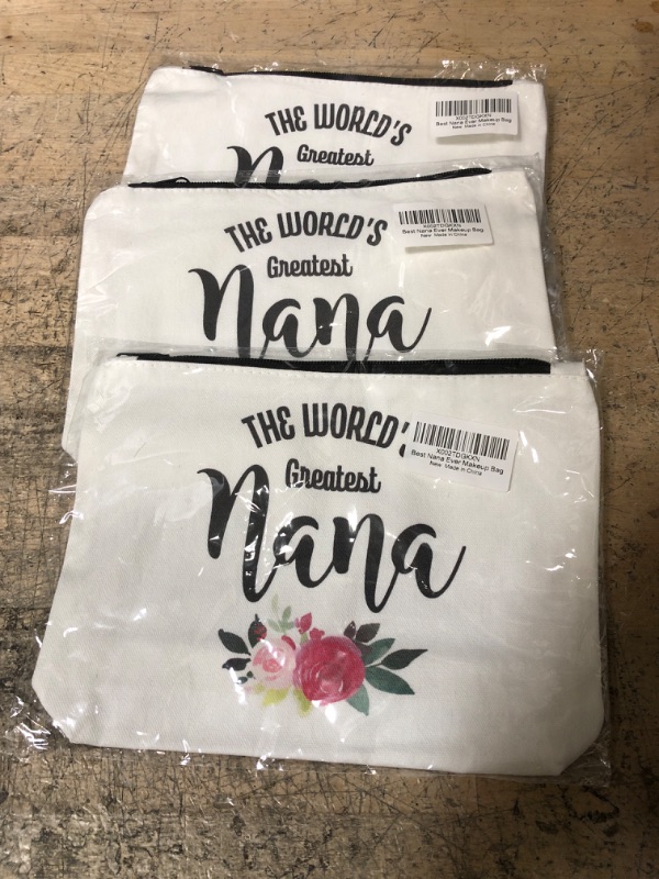 Photo 1 of 3 PACKS OF IHopes+ Best Nana Ever Eco-Friendly Shopping Bag Makeup Bag Gifts Cute Nana Reusable Makeup Bag