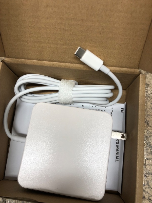 Photo 2 of karsiqi 61W USB C Power Adapter Charger Compatible with MacBook Pro 13 15 16 inch Mac Book Air 13 inch MacBook 12 inch for 2016 2017 2018 2019 2020 2021, Included USB-C to USB-C Charge Cable(6.6ft/2m)