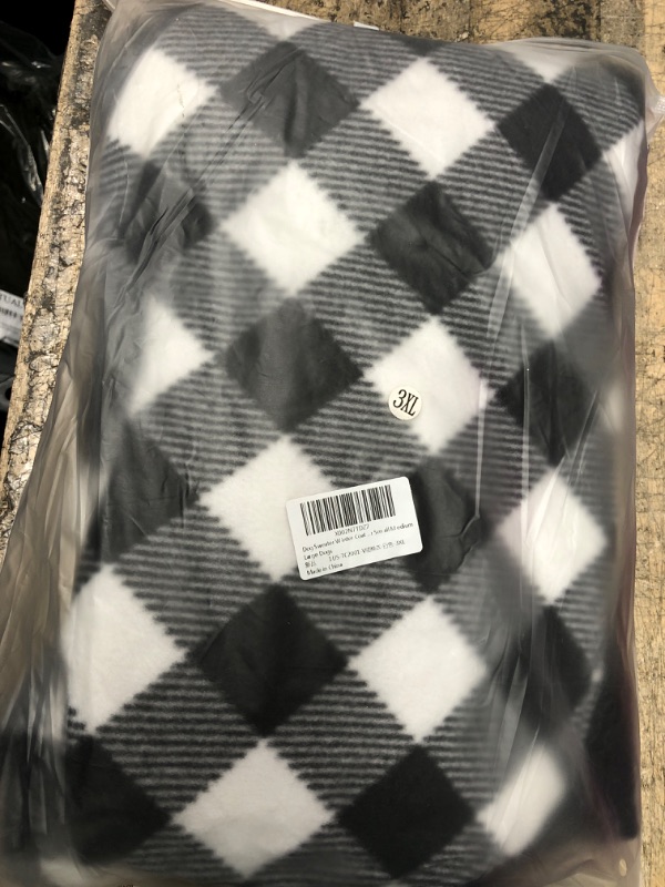 Photo 2 of *COLOR MAY VARY* Fragralley British Style Plaid Dog Winter Coat, Cozy Reversible Dog Jacket, Easy on Waterproof Reflective Dog Warm Fleece Sweater Cold Weather Pet Apparel for Small Medium Large Dogs with Leash Hole. 3XL(Chest Girth:33.6-42.5") Blue