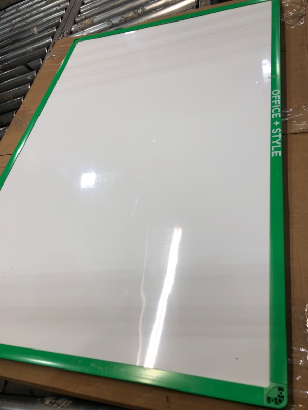 Photo 2 of Office Style Large Magnetic Dry Erase Board Wall Mounted Durable Aluminum Frame with Pen Tray, Green, 24"x36" (OS-2436WBGREEN)