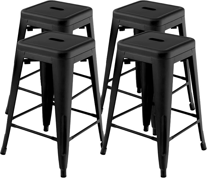 Photo 1 of 2 COSTWAY Bar Stools Set (Black) 