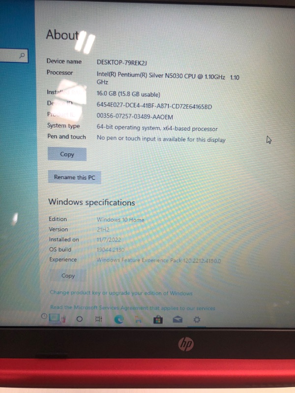 Photo 4 of HP 2022 Newest Laptops, 15.6 inch HD Computer, Intel Pentium Silver N5030, 16GB RAM, 1TB SSD, 1-Year Office 365, Ethernet, Webcam, Wi-Fi, Bluetooth, Fast Charge, Windows 10, LIONEYE HDMI Cable 16GB RAM| 1TB SSD Red