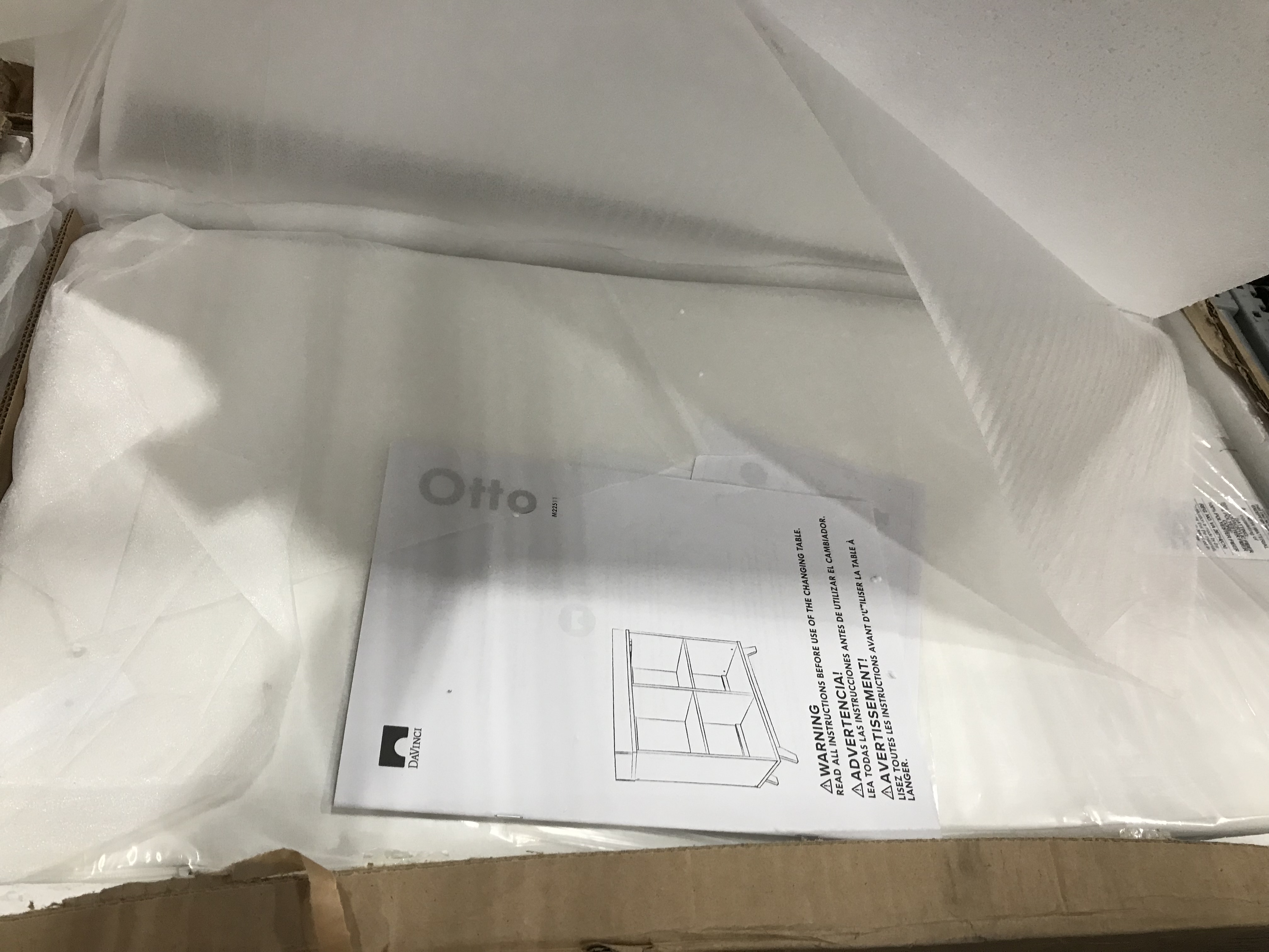 Photo 1 of DaVinci Otto Convertible Changing Table and Cubby Bookcase in White and Walnut